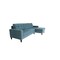 Homeroots Blue Polyester Blend L Shaped Two Piece Sofa and Chaise Sectional 530510 - alternate 3