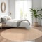 Homeroots 8' Peach And Beige Round Geometric Washable Indoor Outdoor Area Rug 610843 - alternate 4