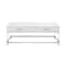Homeroots 47" White Silver And Clear Wood Acrylic And Steel Coffee Table 543856 - alternate 3