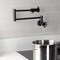 Kingston Brass Wall Mount Pot Filler Faucet with Knurled Handle, Matte Black KS4100RKX - alternate 4