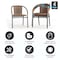 Flash Furniture Lila  Medium Brown Rattan Indoor-Outdoor Restaurant Stack Chair, PK4 4-TLH-037-DK-BN-GG - alternate 2