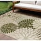Homeroots 10' X 14' Ivory And Green Floral Indoor Outdoor Area Rug 548100 - alternate 4