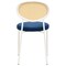 Leisuremod Euston Dining Chair with Velvet Seat and White Steel Frame in Navy Blue ECW17NBU - alternate 4