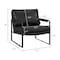Homeroots 27" Black Faux Leather Arm Chair 526383 - alternate 3