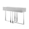Homeroots 47" Light Gray and Silver Wood and Stainless Steel Sled Console Table With Two Drawers 543863 - alternate 3