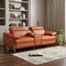 Homeroots 90in Orange and Black Italian Leather Power Reclining Loveseat With Storage 720563 - alternate 3