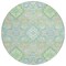 Homeroots 8' Mint Green Blue And Ivory Round Oriental Washable Indoor Outdoor Area Rug 597700 - alternate 4