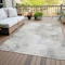 Homeroots 8' X 10' Silver Gray And Ivory Abstract Washable Indoor Outdoor Area Rug 577628 - alternate 4