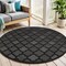 Homeroots 5' Charcoal And Black Round Trellis Indoor Outdoor Area Rug 545551 - alternate 3