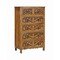Homeroots 35" Brown Carved Floral Solid Wood Six Drawer Dresser 720638 - alternate 2