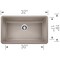Blanco Precis SILGRANIT 32in Super Single Undermount Kitchen Sink - Truffle 441297 - alternate 3