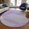 Homeroots 8' Purple Gray And Ivory Round Geometric Washable Indoor Outdoor Area Rug 597657 - alternate 2