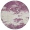 Homeroots 8' Eggplant Gray And Ivory Round Abstract Washable Indoor Outdoor Area Rug 599480 - alternate 2