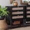 Baxton Studio Shirin Mid-Century Beige Fabric and Black Wood 3-Drawer Chest 255-14150-ZORO - alternate 3