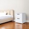 Homeroots 19" White Wood Two Drawer Nightstand with Integrated Tech 518171 - alternate 3