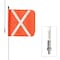 Safetywhips 10ft, 1 Piece, Non-powered, Quick Disconnect, Heavy Duty Whip with 16 in. Orange Mesh Flag, White X SW10QDNP-XW - alternate 1