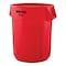Rubbermaid Commercial BRUTE Trash Can, Round, 55 gal Capacity, 26 1/2 in W, 33 in H, Red FG265500RED - alternate 1