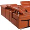 Homeroots Camel Italian Leather Power Reclining U Shaped Twelve Piece Sectional With Console 634660 - alternate 6