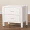 Baxton Studio Laria Modern White Teddy-Bear Fabric 2-Drawer Nightstand 253-13997-ZORO - alternate 3