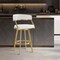 Armen Living Saturn 26in Swivel Counter Stool with Gold Brushed Stainless Steel and White Faux Leather LCSNSWBABGLWH26 - alternate 2