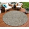 Homeroots 8' Taupe Gray And Beige Round Southwestern Washable Indoor Outdoor Area Rug 587094 - alternate 1