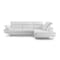 Homeroots 111" White Top Grain Leather Sofa Chaise With Silver Legs 320885 - alternate 1