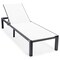 Leisuremod Marlin Patio Chaise Lounge Chair with Black Aluminum Frame, White MLBL-77W - alternate 1