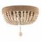Jonathan Y Justina Wood Bead 14" 2-Light Farmhouse Bohemian Iron LED Flush Mount, Light Taupe/Chrome JYL1307A - alternate 5