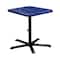 Leisure Craft 36" Square Perforated Pedestal Table, Portable, 40"H, Navy SQ36TAB40-NAVY - alternate 1