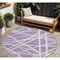 Homeroots 8' Lavender And Ivory Round Geometric Washable Indoor Outdoor Area Rug 600470 - alternate 1