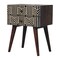 Homeroots 23" Black Solid Wood Two Drawer Nightstand 651751 - alternate 2