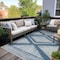 World Rug Gallery Contemporary Geometric Stripe Weather Resistant Reversible Indoor/Outdoor Rug 5 ft x 7 ft Blue WR109BLUE5X7 - alternate 1