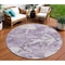 Homeroots 8' Lavender And Lilac Round Abstract Washable Indoor Outdoor Area Rug 609572 - alternate 1