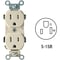 Leviton 15A Ivory Industrial Grade 5-15R Duplex Outlet R71-5252-0IS - alternate 1