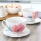 Martha Stewart 12 Piece Ceramic Flora 18 Ounce Cup and Saucer Set in White 128870.02 - alternate 2