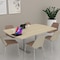 Skutchi Designs 6 Person Conference Table With Power Unit | 6' Arc Rectangle Table | Harmony Series HAR-AREC-48X72-T.BK-H3041-NA - alternate 3