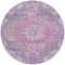 Homeroots 8' Purple Round Floral Medallion Washable Indoor Outdoor Area Rug 607850 - alternate 2