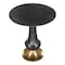 Homeroots 21" Black And Gold Aluminum Round Pedestal End Table 556526 - alternate 4
