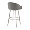 Armen Living Eleanor 30in Swivel Bar Stool in Brushed Stainless Steel with Gray Faux Leather LCELBABSGRY30 - alternate 2