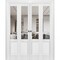 Sartodoors Sliding Closet Double Bi-fold Doors, Lucia 1533 White Silk with Clear Glass, Sturdy Tracks Molding LUCIA1533DBF-BEM-72 x 96 (4* 18x96) - alternate 1