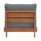 Alaterre Furniture Alaterre Barton Armless Outdoor Patio Chair with Gray Cushions Natural Furniture Design 80-OUTD-WD-AMLCH-G - alternate 2