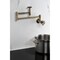 Kingston Brass Wall Mount Pot Filler Faucet with Knurled Handle, Antique Brass KS8103RKX - alternate 3