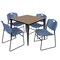 Regency Square Kahlo Breakroom Table W/ 4 Zeng Stack Chairs, 36 in W, 36 in L, Noble Oak TPL3636NOBK44BE - alternate 1