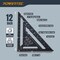 Powertec 12 in. Rafter Square, Aluminum Carpenter Square - CNC Machined Triangle Layout Tool 72323 - alternate 3