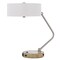 Homeroots 20" Brown Metal Two Light Lantern Desk USB Table Lamp With White Drum Shade 524743 - alternate 3