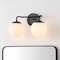 Jonathan Y Louis Parisian Globe 15" 2-Light Metal/Frosted Glass Modern Contemporary LED Vanity Light, Black JYL3535B - alternate 3