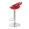 Elama 2 Piece Retro Adjustable Bar Stool in Red with Chrome Base ELM-806-RED - alternate 4