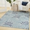 Homeroots 4' X 6' Navy Blue Ivory And Blue Palm Leaf Indoor Outdoor Area Rug 552515 - alternate 3