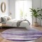 Homeroots 8' Lavender And Purple Round Abstract Washable Indoor Outdoor Area Rug 604985 - alternate 3