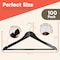 Lifemaster Wooden Clothes Hangers, Durable, Non-Slip, Space-Saving with 360 Deg Swivel Hook, Black, 100PK CMPWH100BK - alternate 4